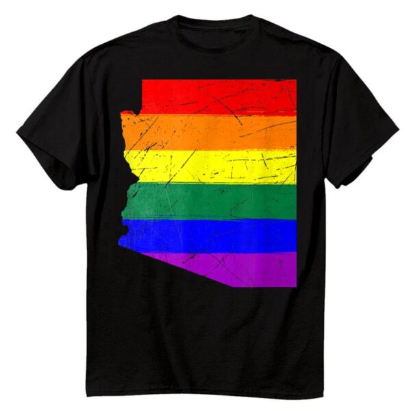 Starluxetee Arizona Silhouette LGBT Pride Flag T-Shirt