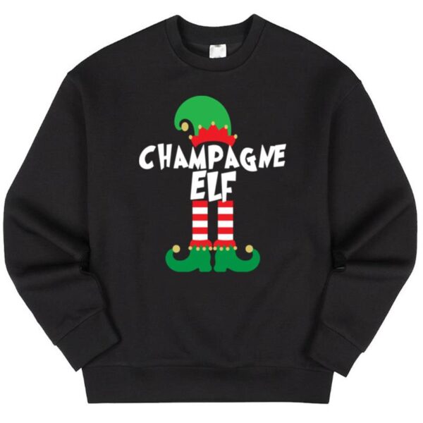 Starluxetee Champagne Elf Christmas Squad Sweater