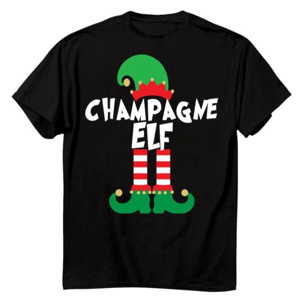 Starluxetee Champagne Elf Christmas Squad T-Shirt
