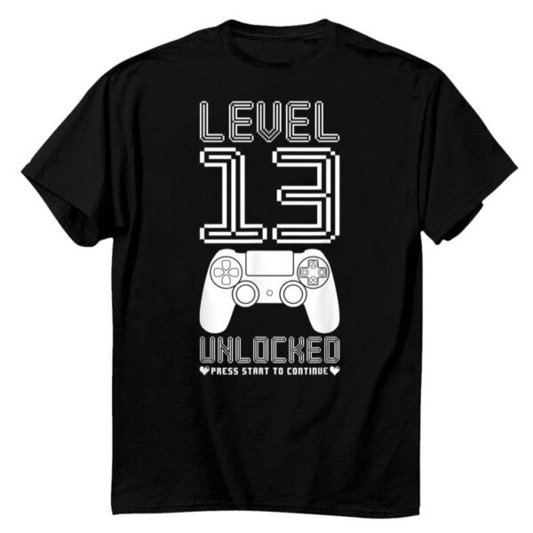 Starluxetee Level 13 Unlocked Video Gamer Birthday T-Shirt