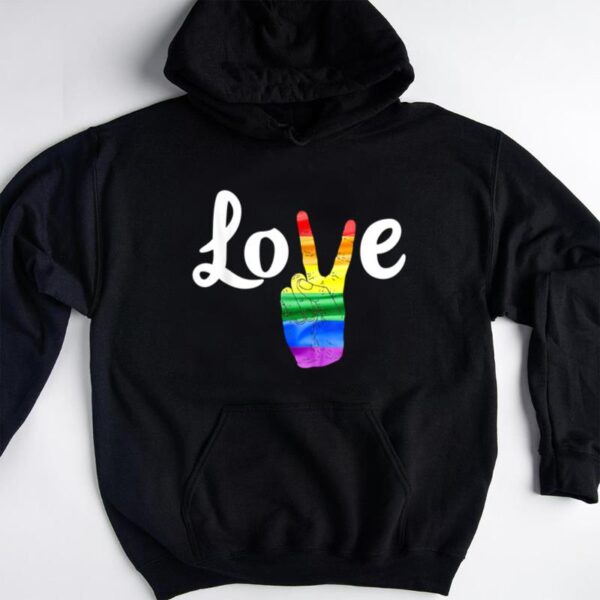 Starluxetee Love Peace Sign Rainbow Gay Pride T-Shirt