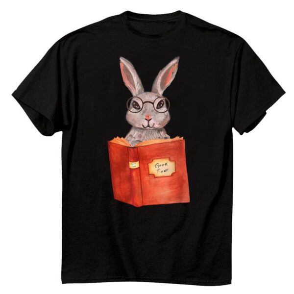 Starluxetee Studious Studying Bunny Book T-Shirt