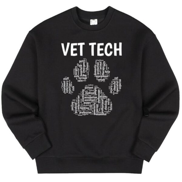 Starluxetee Vet Tech Vintage Paw Sweater