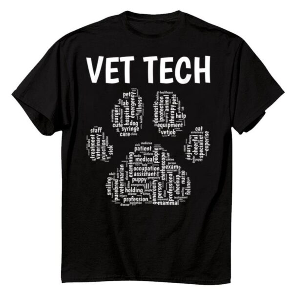 Starluxetee Vet Tech Vintage Paw T-Shirt