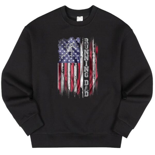 Starluxetee Vintage USA Flag Proud Running Dad Sweater