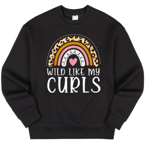 Starluxetee Wild Like My Curls Leopard Boho Rainbow Sweater
