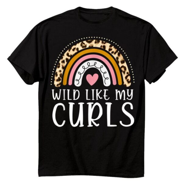 Starluxetee Wild Like My Curls Leopard Boho Rainbow T-Shirt